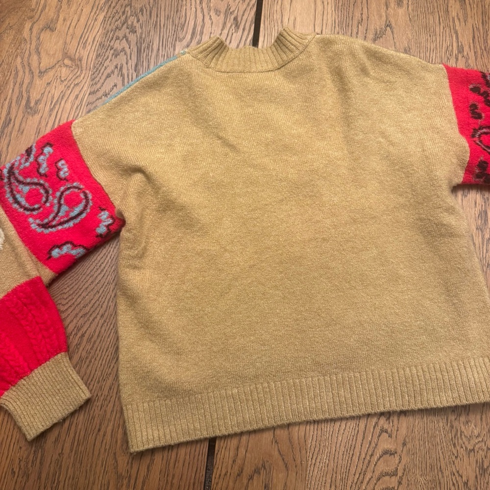 Anthropologie Rachael Sweater‎ Patchwork knit crew Cabincore Grandmacore - Picture 8 of 8